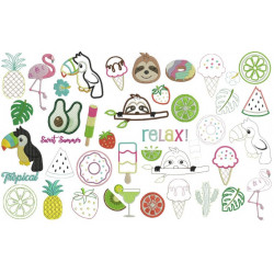 Stickdatei - Sweet Summer Mega Set inkl. Anhänger ITH